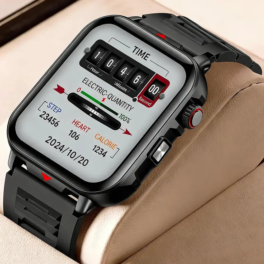 Bluetooth Smart Watch With Call And Heart Rate Monitor Fitness Tracker 2.01 Inch HD Touch Screen IP68 Android