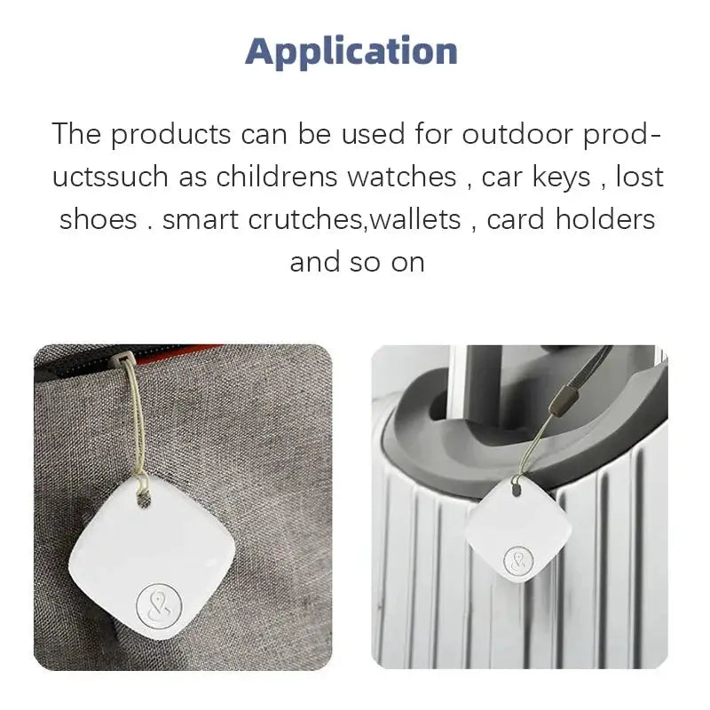 Simples Market Bluetooth mini tracking device for Apple Find My app, white square tag with cord