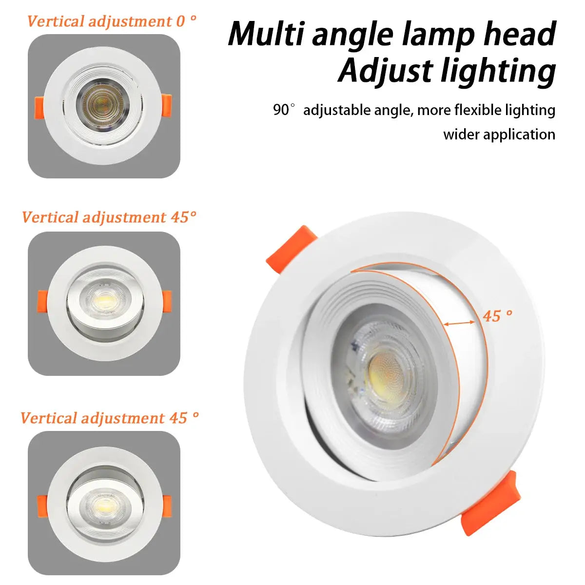Simples Market white LED ceiling spotlight, 7W, 3 CCT (3000K/4000K/6000K), adjustable 90°