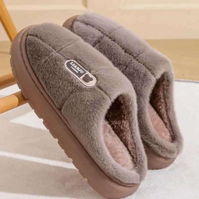 CozyNest Unisex Winter Slippers With Thick EVA Sole Non Slip Indoor Home Comfort Warm Footwear