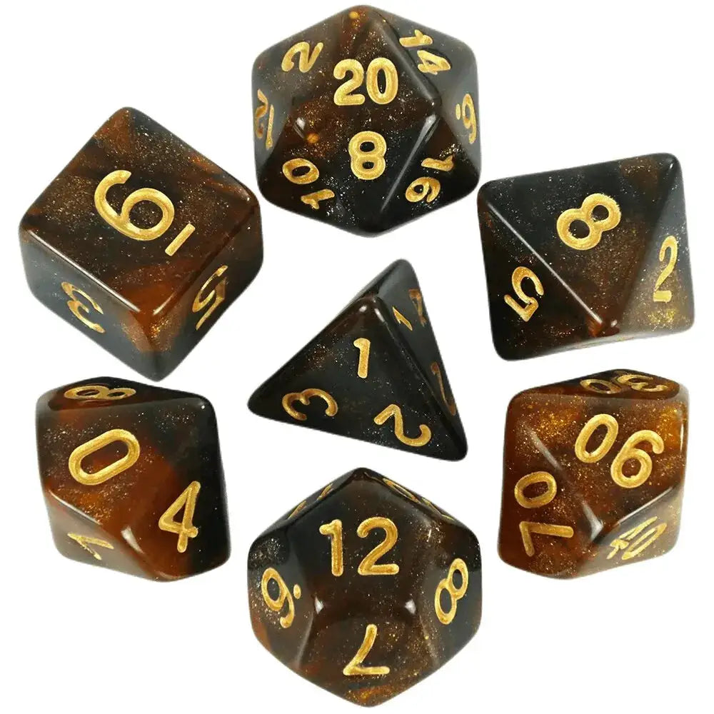 Galaxy Theme Polyhedral Dice Set For DnD With Cosmic Colorful Universe Effect Ideal For Adventurers