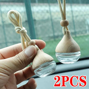 Round Car Perfume Bottle Ornament Aromatherapy Essential Oil Diffuser Hanging Auto Air Freshener Car Interior Decoration