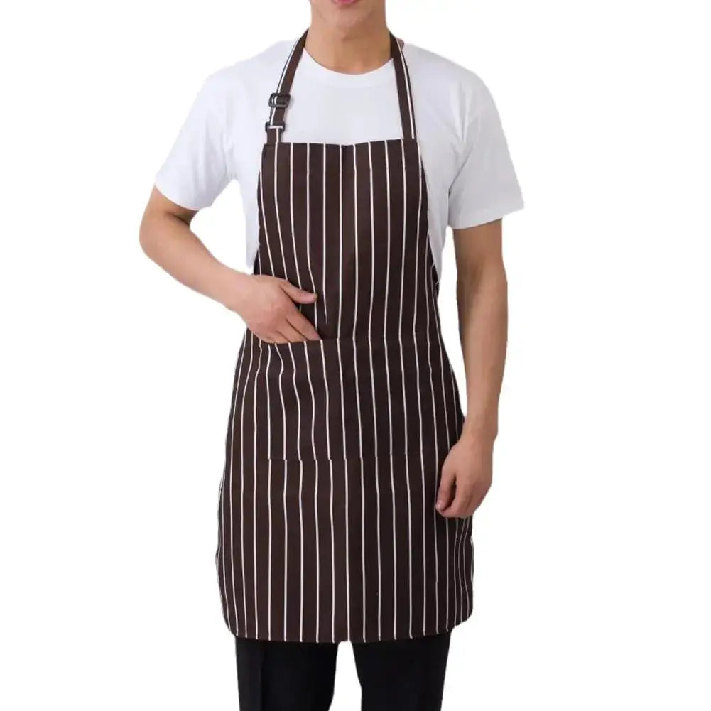 Halterneck Kitchen Apron With Pockets For Men And Women Sleeveless Chef Catering Waiter Printing BBQ