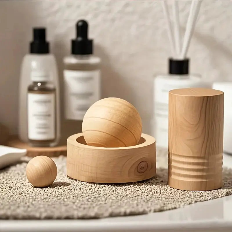 Wooden Mini Essential Oil Diffuser Car And Home Cute Natural Fragrance Diffuser For Bedroom Living Room Bathroom