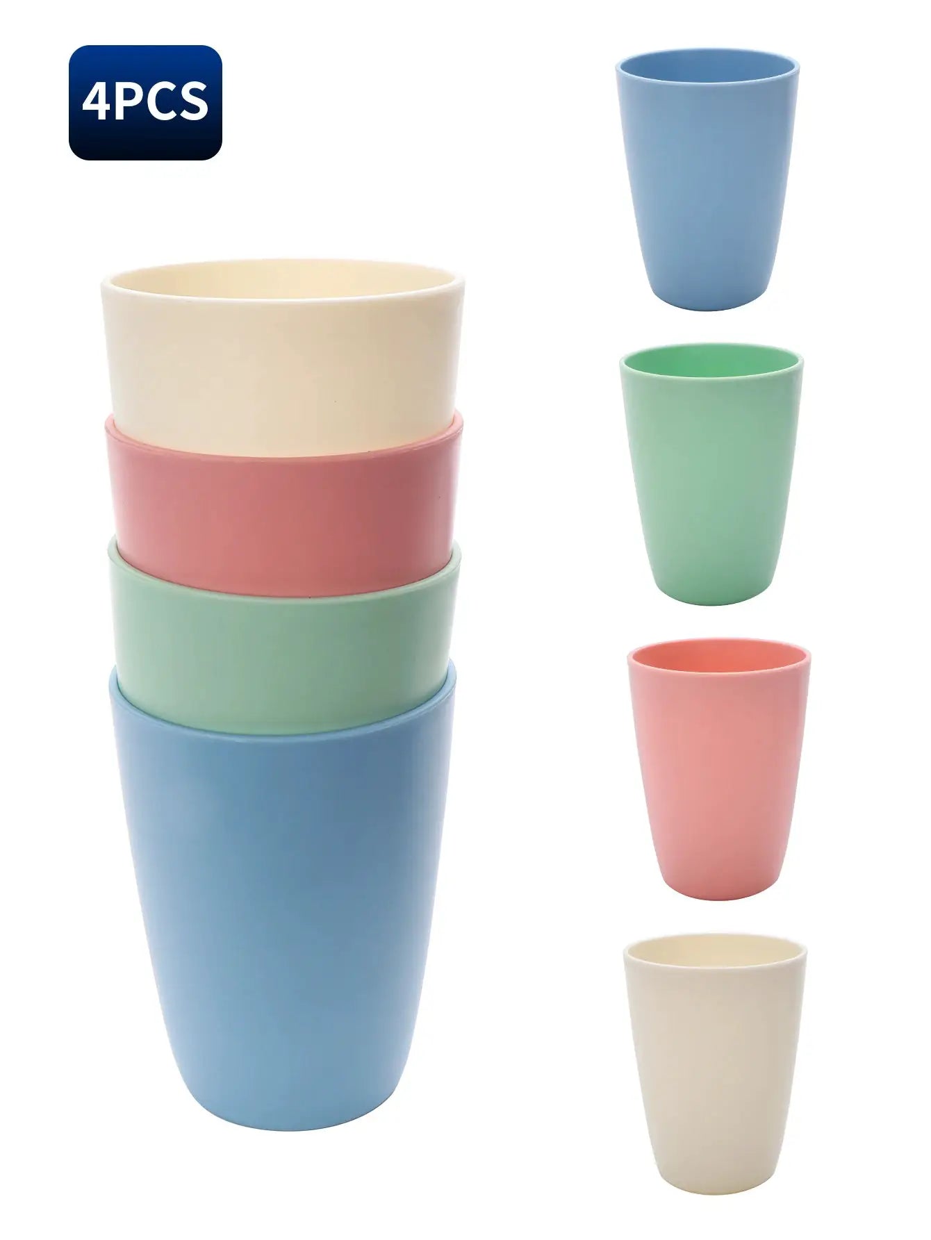Colorful Reusable Plastic Cups Set 4 or 11 Pieces PP Material Perfect for Camping Picnics Kitchen Use