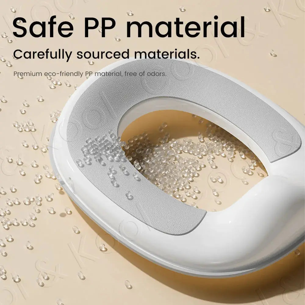 Simples Market universal children's toilet seat with splash-proof gray padded rim on white PP material