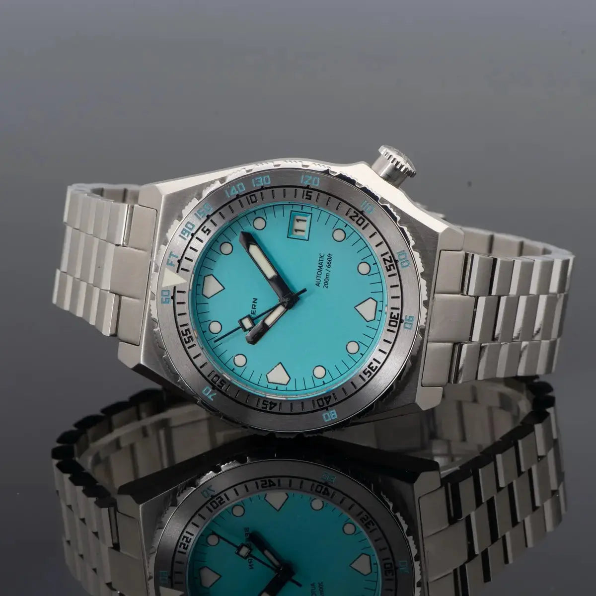 SEESTERN Sub600T V3 men's diving watch with turquoise dial, ceramic bezel, NH35 automatic movement, Jubilee bracelet