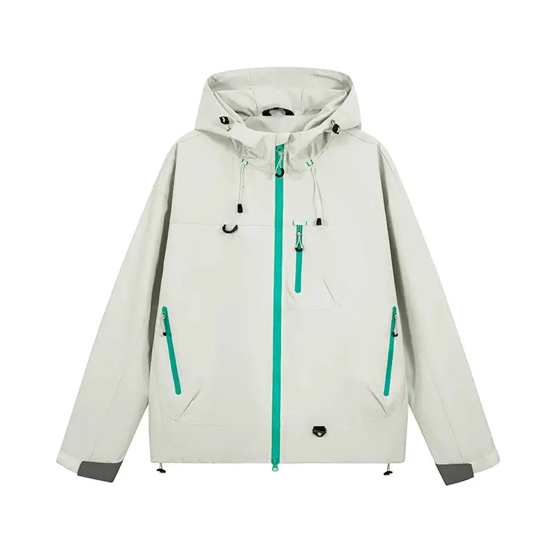 Unisex Hiking Jacket Waterproof Windproof Autumn Hooded Coat For Outdoor Activities Camping Fishing Climbing
