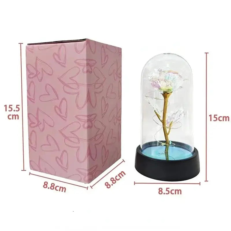 Artificial Rose Flowers With LED Light Eternal Rose Gift For Girlfriend Valentines Day Wedding Decor Christmas Gifts