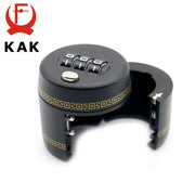 KAK plastic wine stopper with 4-digit combination lock, black vacuum preservation plug