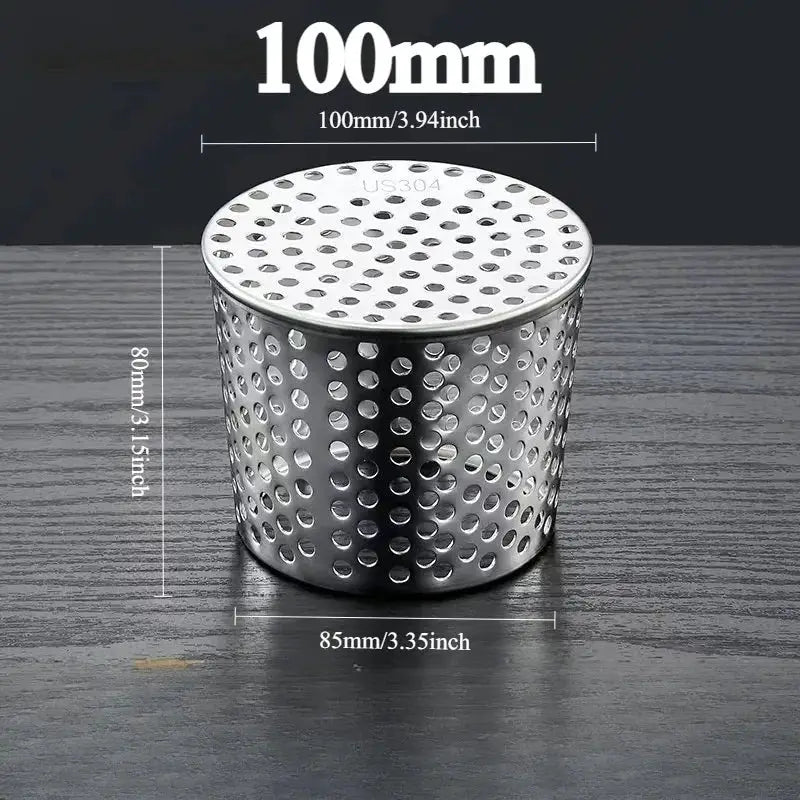 304 stainless steel floor drain insert Simples Market, perforated anti-rat debris filter for outdoor terraces, 100mm