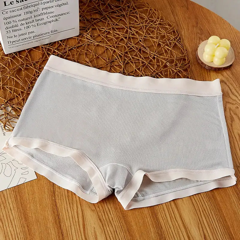 Simples Market BANNIROU mid-rise seamless women's boyshorts in light gray