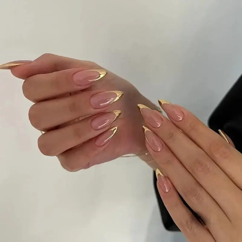 AuraNails 24Pcs Short Oval Blush Pink Press On Nails Full Coverage Acrylic Tips With Glue Included