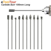 Extra Long 100mm Rotary Rasp File Carbide Burr for Metal and Wood Carving Milling Cutter