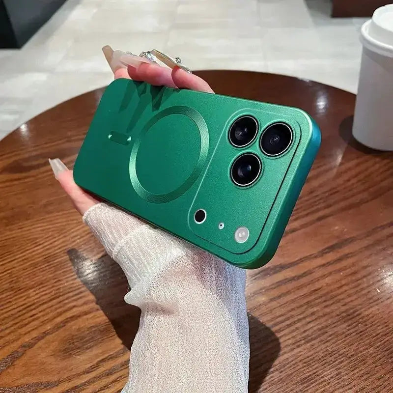 Metallic Paint Magnetic Soft TPU Case For iPhone 17 16 15 14 Plus 13 12 11 Pro Max Wireless Charging Lens Protection