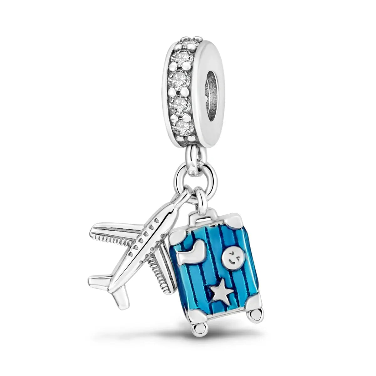 Travel Charm 925 Silver Plane Pendant Eiffel Tower Bead Charm For Bracelet Women Fashion Jewelry