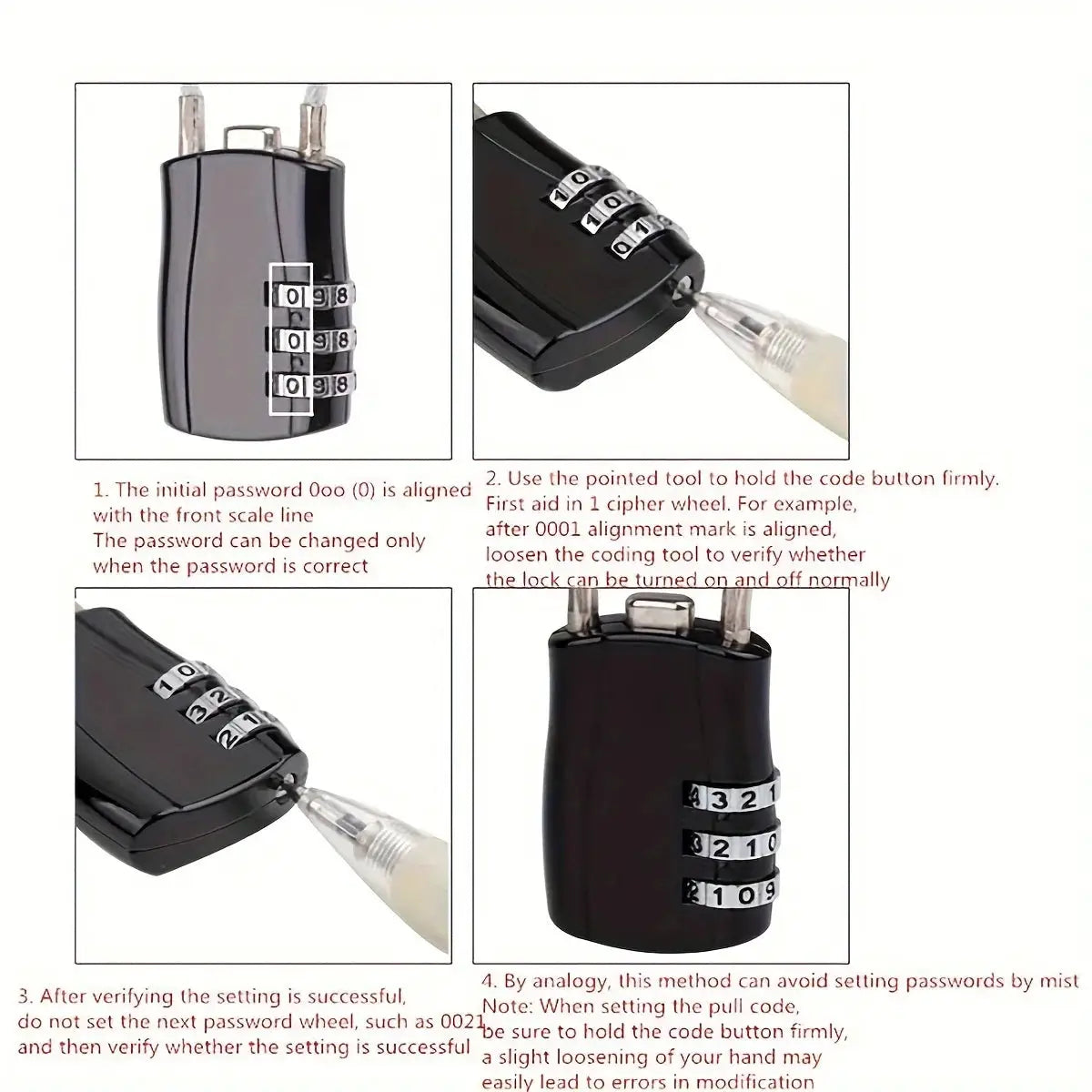 1 Piece Luggage Travel Lock for Luggage Lockers Gym Cabinets File Cabinets and Tool Boxes