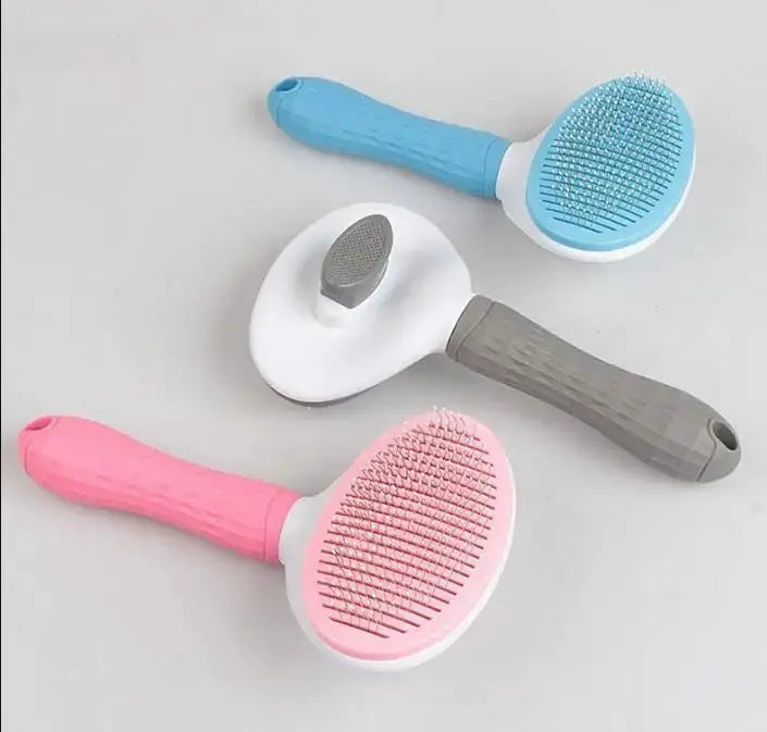 Pet Dog Hair Brush And Cat Comb For Grooming And Care Stainless Steel Long Hair Tool For Dogs And Cats