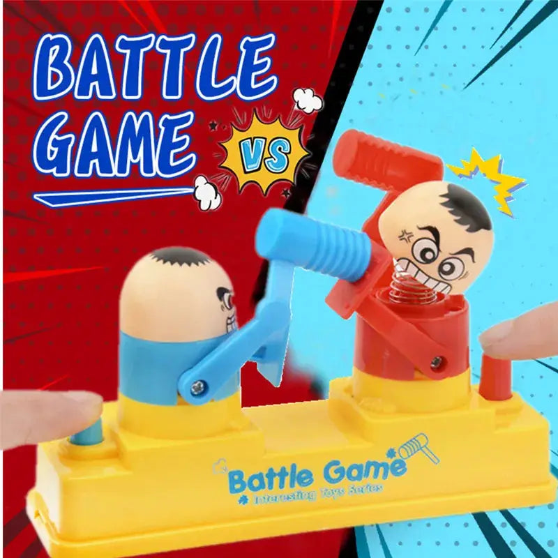 Two Player Antistress Fight Table Game Prank Toy Funny Practical Joke Battle With Soft Hammer For Family Fun Gift