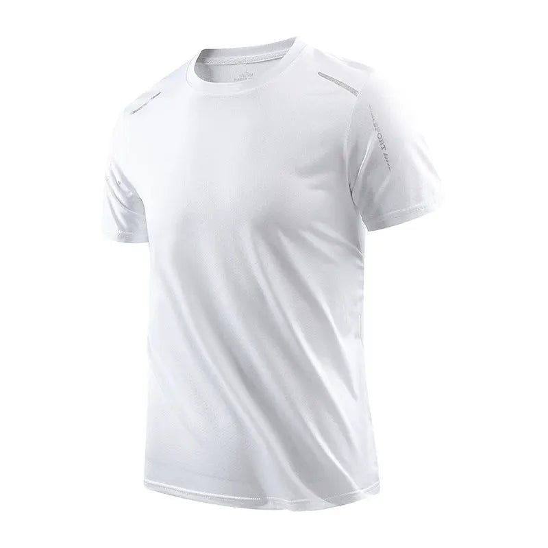 CHRLCK Mens Quick Dry Running Tee Breathable Soft Elastic Outdoor Sports Shirt For Hiking Fishing Summer