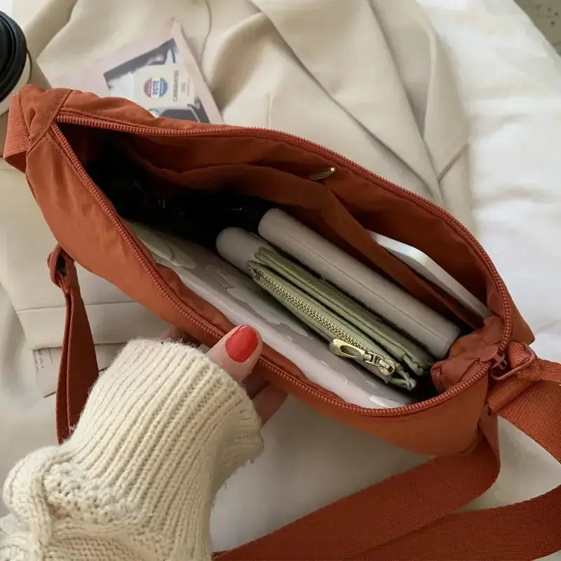 Womens Nylon Hobo Messenger Bag Vintage Style Durable Everyday Carry Adjustable Shoulder Strap