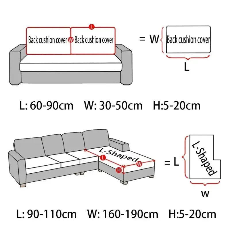 Waterproof sofa cushion cover; jacquard polar fleece, elastic and removable for back cushions and L-shaped sofas