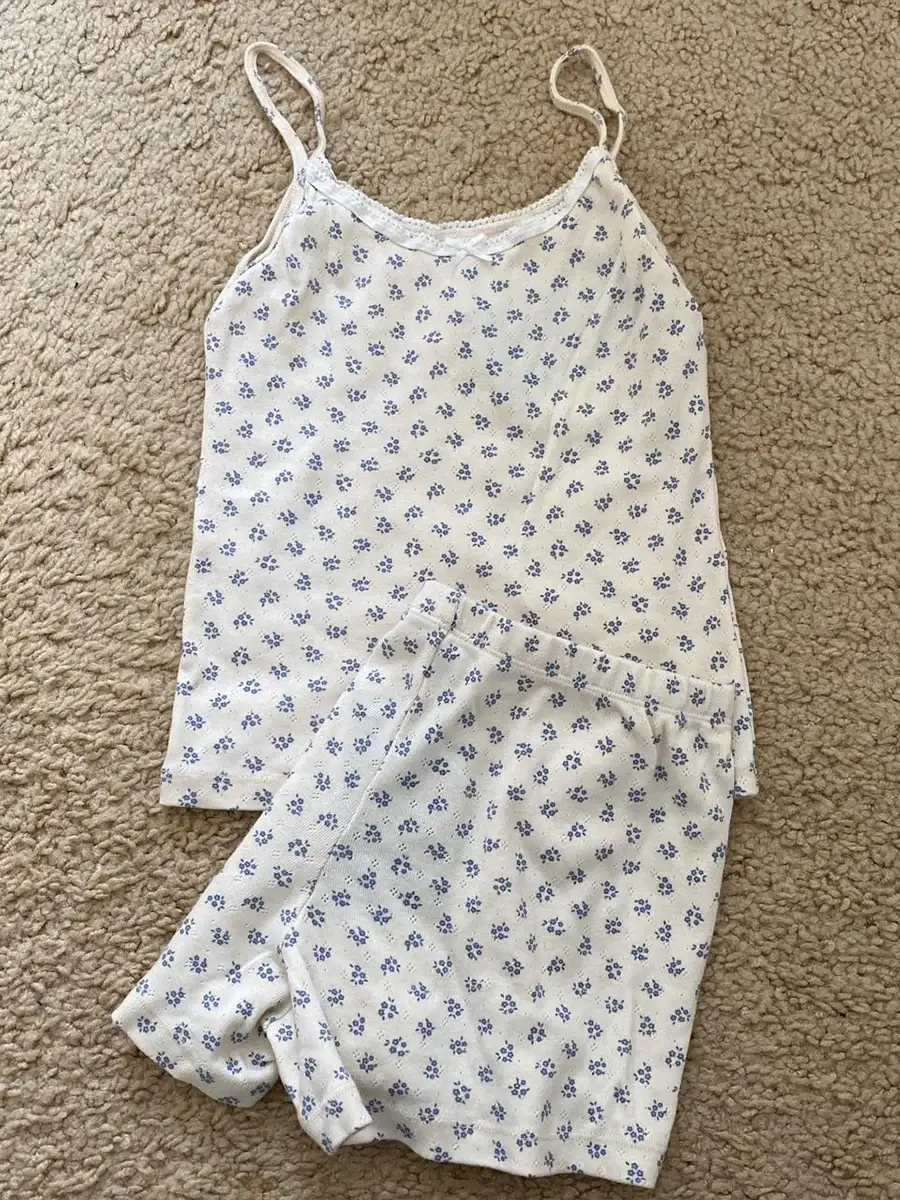 Strawberry Print Vest And Shorts Set For Women Eyelet Bow Tank Top