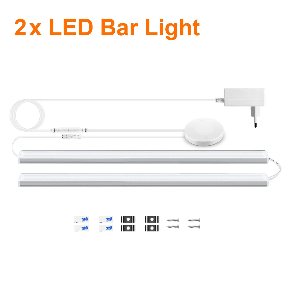 Simples Market 2x under-cabinet LED bar lights with linkable touch sensor dimmable switch for kitchen cabinets