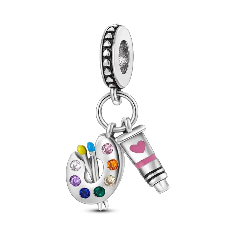 925 Sterling Silver Charms Bead Pink Butterfly Luminous Firefly Dangle Fit Bangle Bracelet Necklace DIY Jewelry