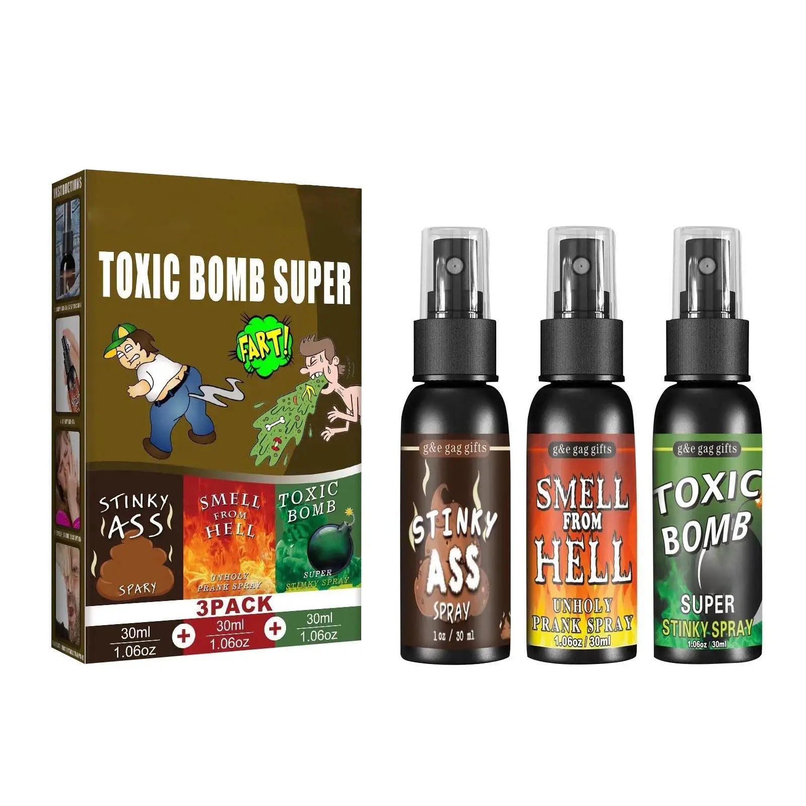30ml Poop Spray Prank Gag Liquid Fart Joke Non Toxic Stink Bomb Extra Strong Smelly Gas Spray