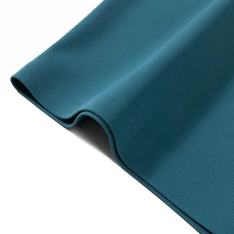 Underwear fabric in teal silk satin by Simples Market