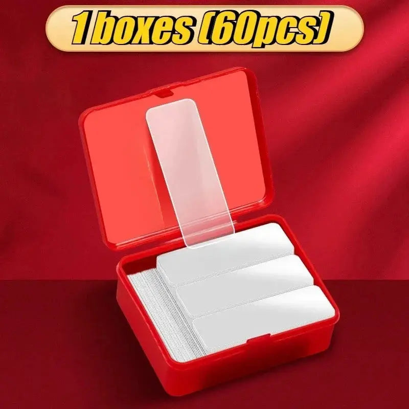 Double-sided adhesive tape set in a red case with 60 clear strips by Simples Market