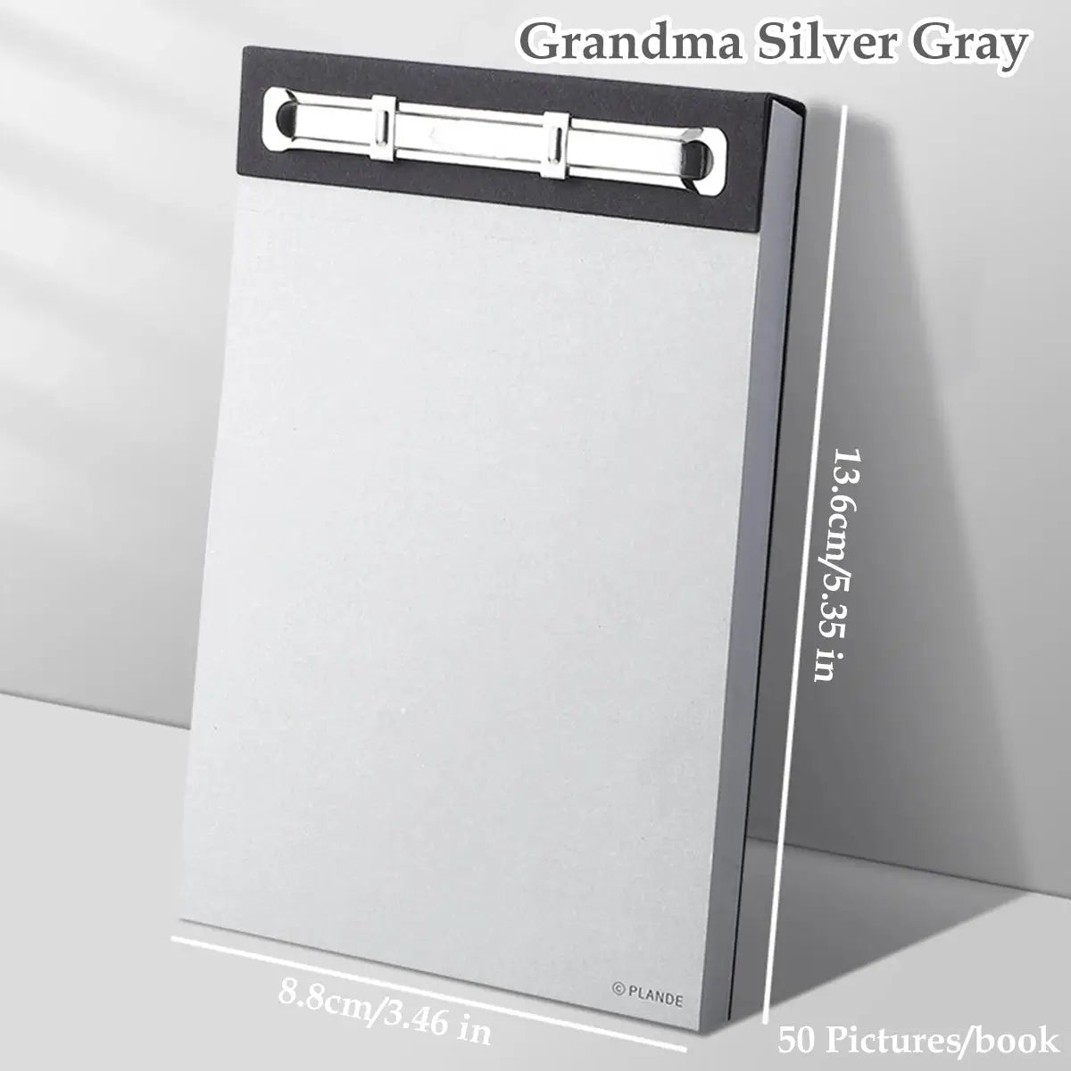 PlanDe notepad 75 sheets with silver-gray cover; non-adhesive blank memo pad