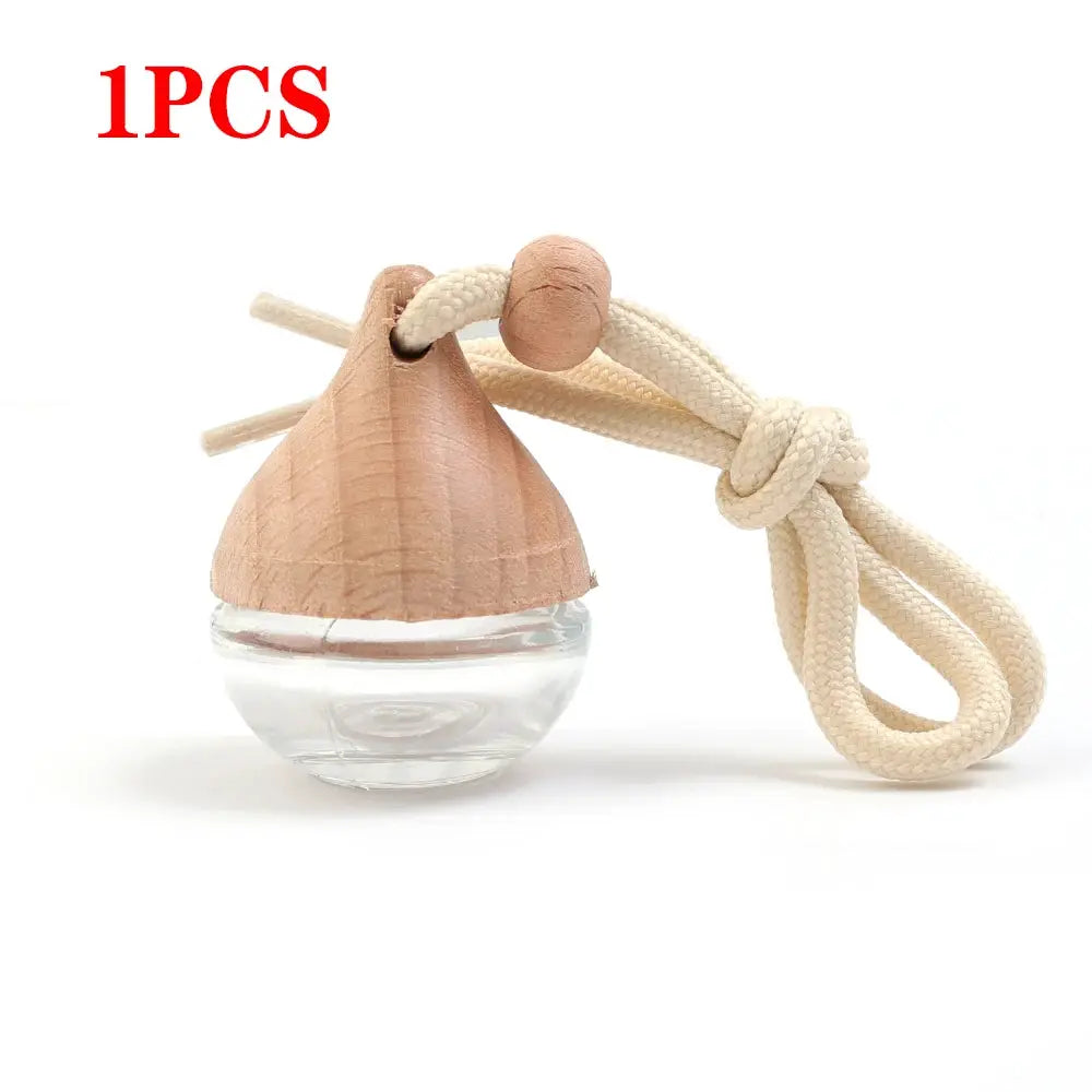 Round Car Perfume Bottle Ornament Aromatherapy Essential Oil Diffuser Hanging Auto Air Freshener Car Interior Decoration