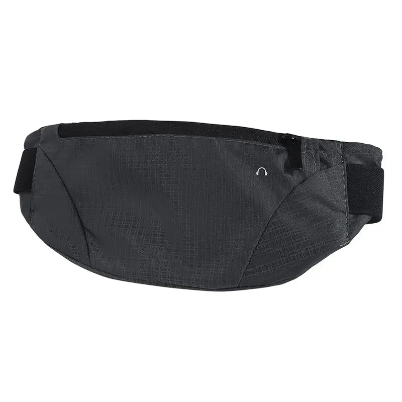 Fanny pack waist bag by Simples Market; dark gray lightweight waterproof breathable phone pouch with zipper