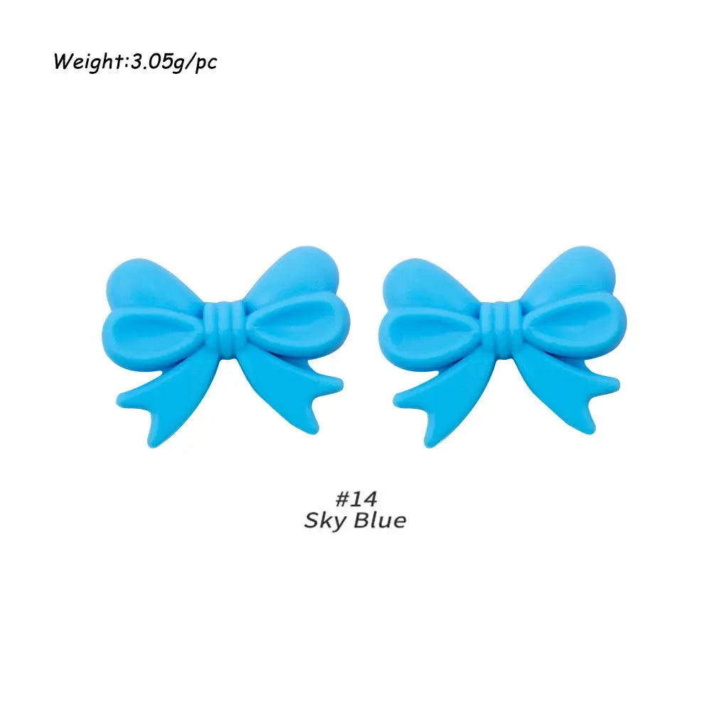 10Pcs Crown Bowknot Silicone Beads For Jewelry Making Diy Necklace Keychain Bracelet Craft Supplies