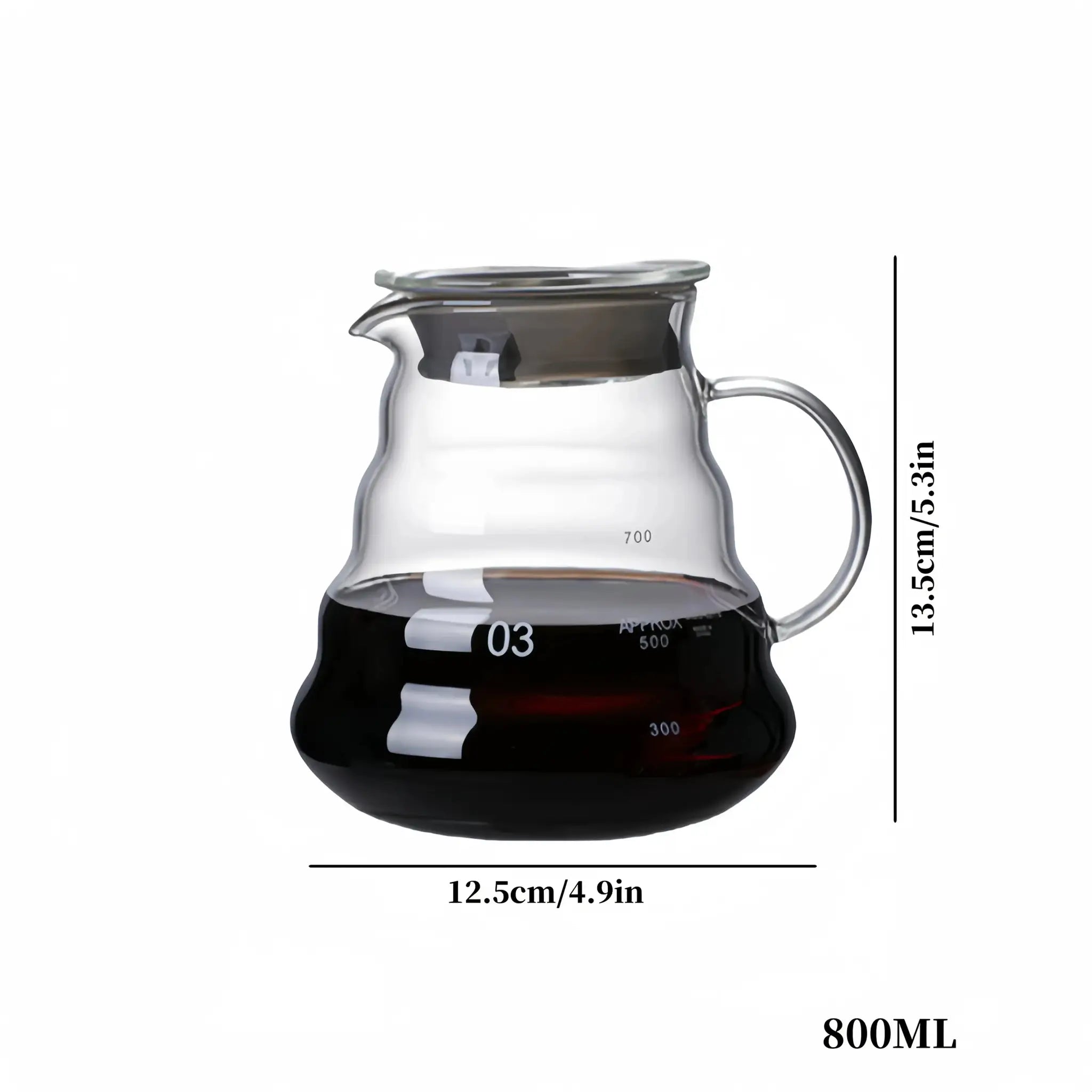 Handmade Glass Coffee Carafe With Filter Set For Pour Over Coffee Pot Tea Brewing Server Includes Coffee Extraction Cup