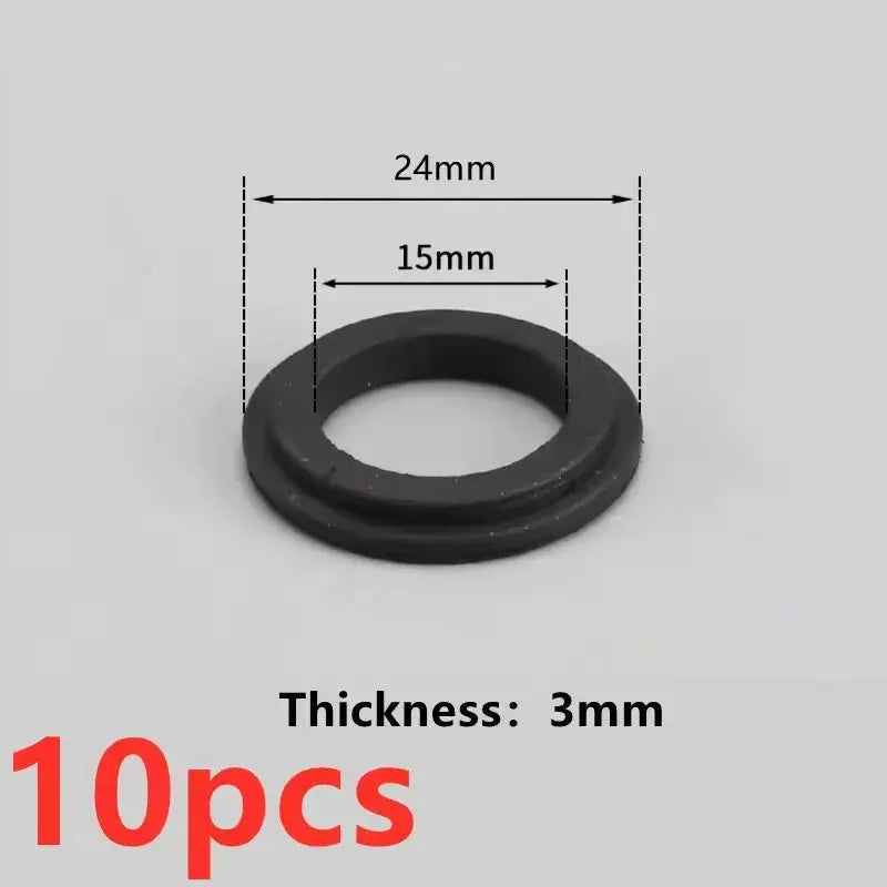 Simples Market faucet aerator washers, black, 24mm outer diameter, 3mm thick, 10pcs
