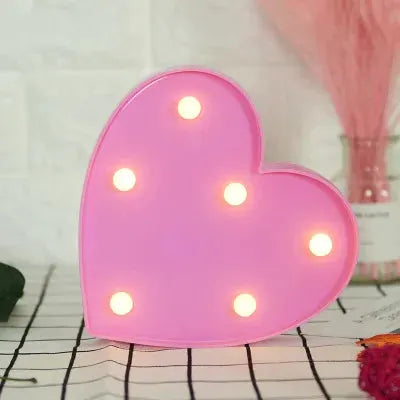 Love Heart LED Lamp for Weddings and Parties Romantic Night Light Pink Red Home Decor Gift