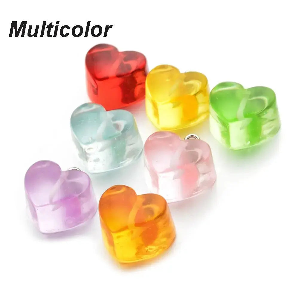 10 Pieces Transparent Peach Flat Resin Charms For Jewelry Making DIY Earrings Necklace Keychain Decoration