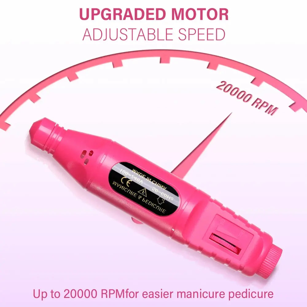LINMANDA 6 In 1 Electric Nail Drill Kit Portable USB Powered Low Noise 0 To 20000 RPM For Manicure And Pedicure