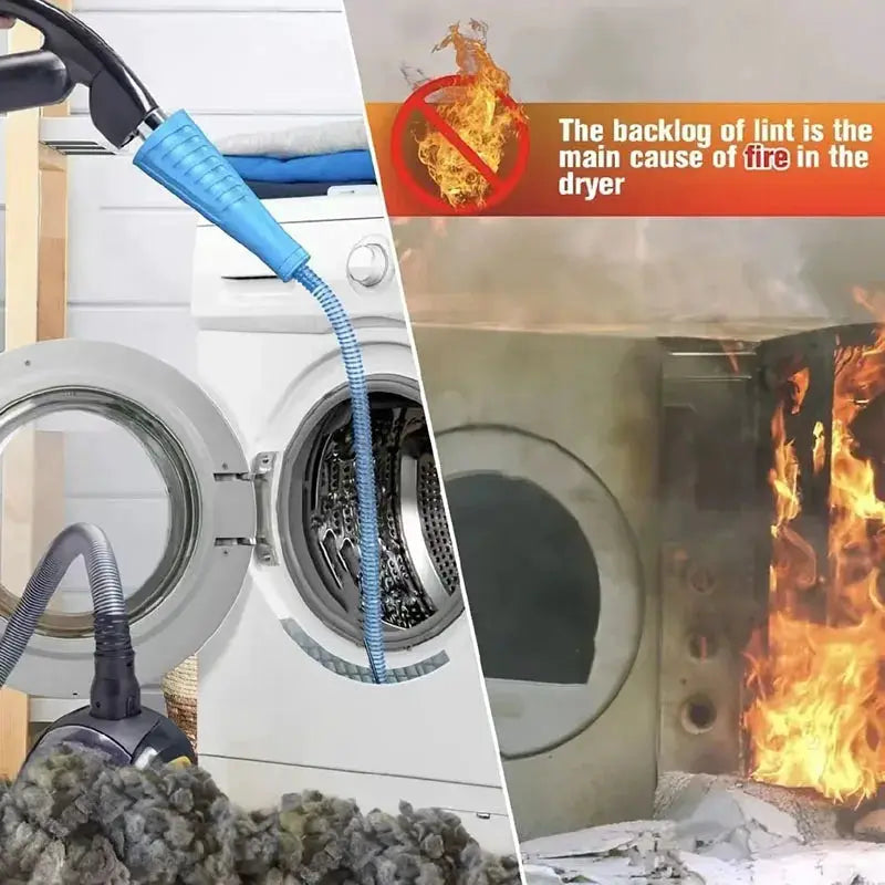 Simples Market dryer vent cleaner kit with bendable blue hose and guide wire for lint removal