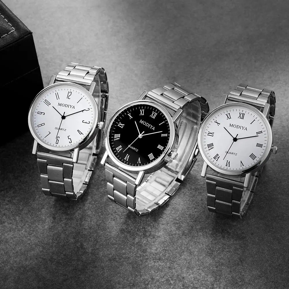 Yo Men's Quartz Wristwatch Casual Silver Alloy Band Timepiece For Everyday Wear With Arabic Numeral Markers