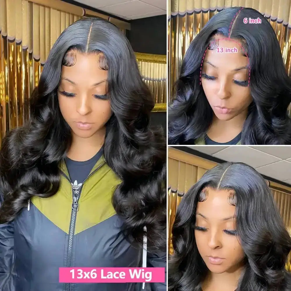 HD Transparent 13x4 13x6 Body Wave Lace Front Wig 360 Lace Frontal Human Hair Wig For Women 200 Density