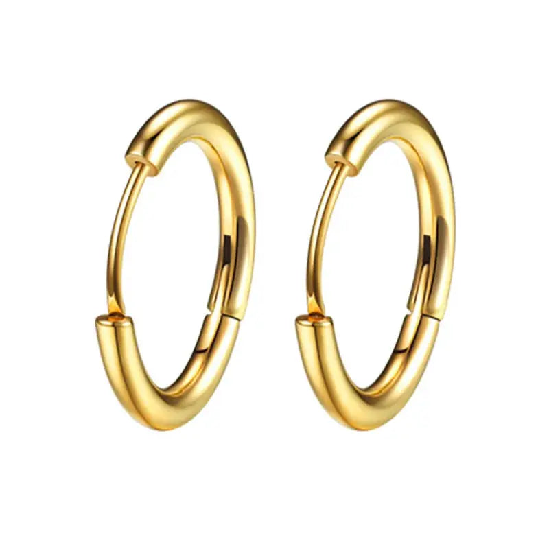 Unisex Stainless Steel Small Hoop Earrings 10mm Thin Circle Hypoallergenic Cartilage Tragus Ear Piercing