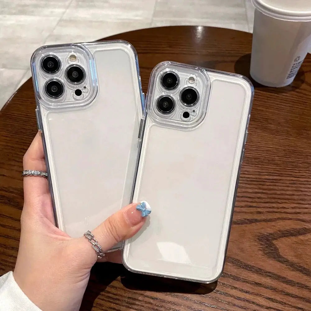 Simples Market clear silicone iPhone cases, transparent shockproof covers, set of 2