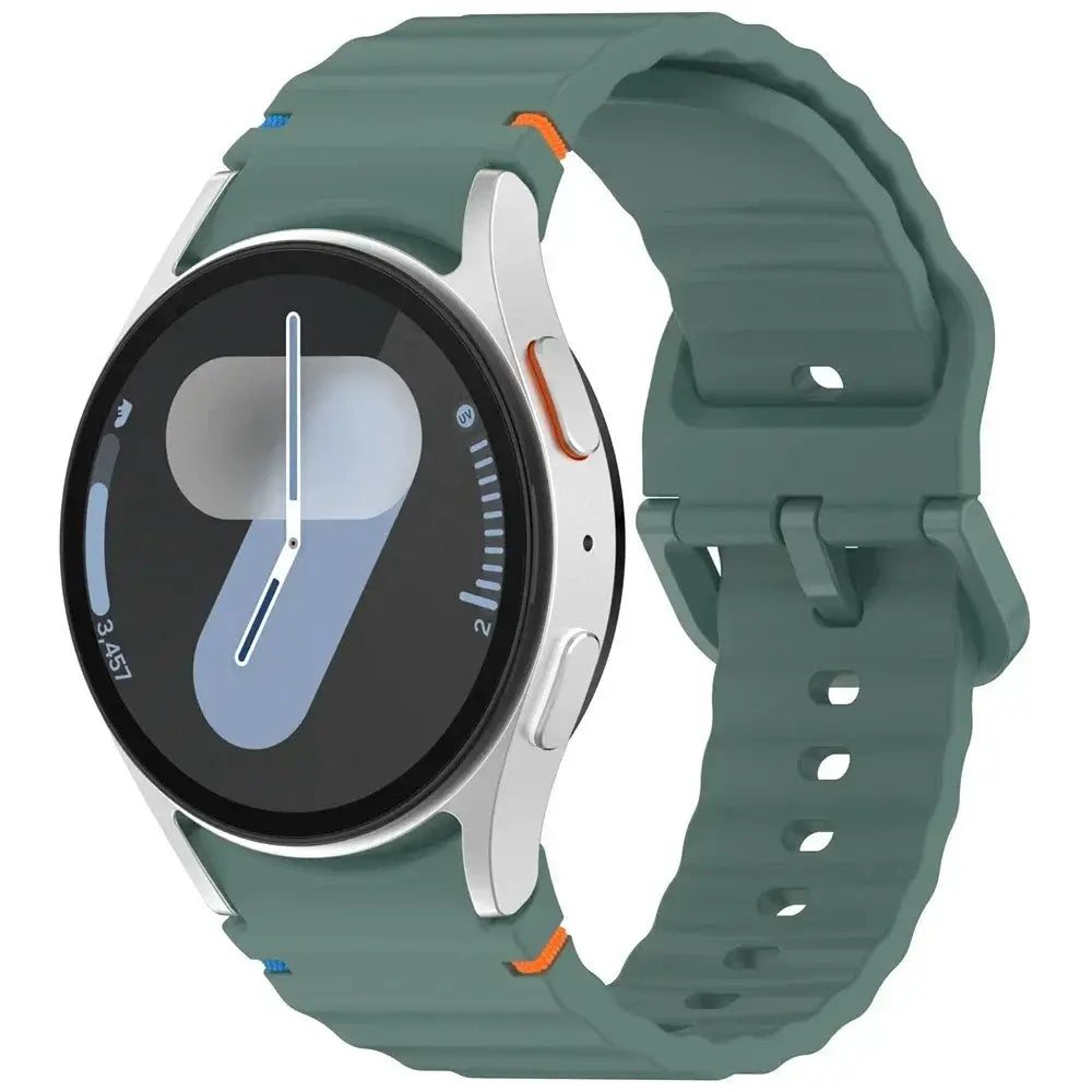 Silicone sport strap for Samsung Galaxy Watch 7/FE/5 Pro/6/4 classic (44/40mm), green teal by Simples Market