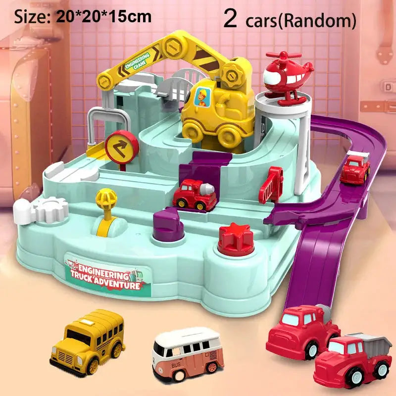 Racing Rail Car Model Space Adventure Educational Toy for Kids Train Track Brain Teaser Interactive Game