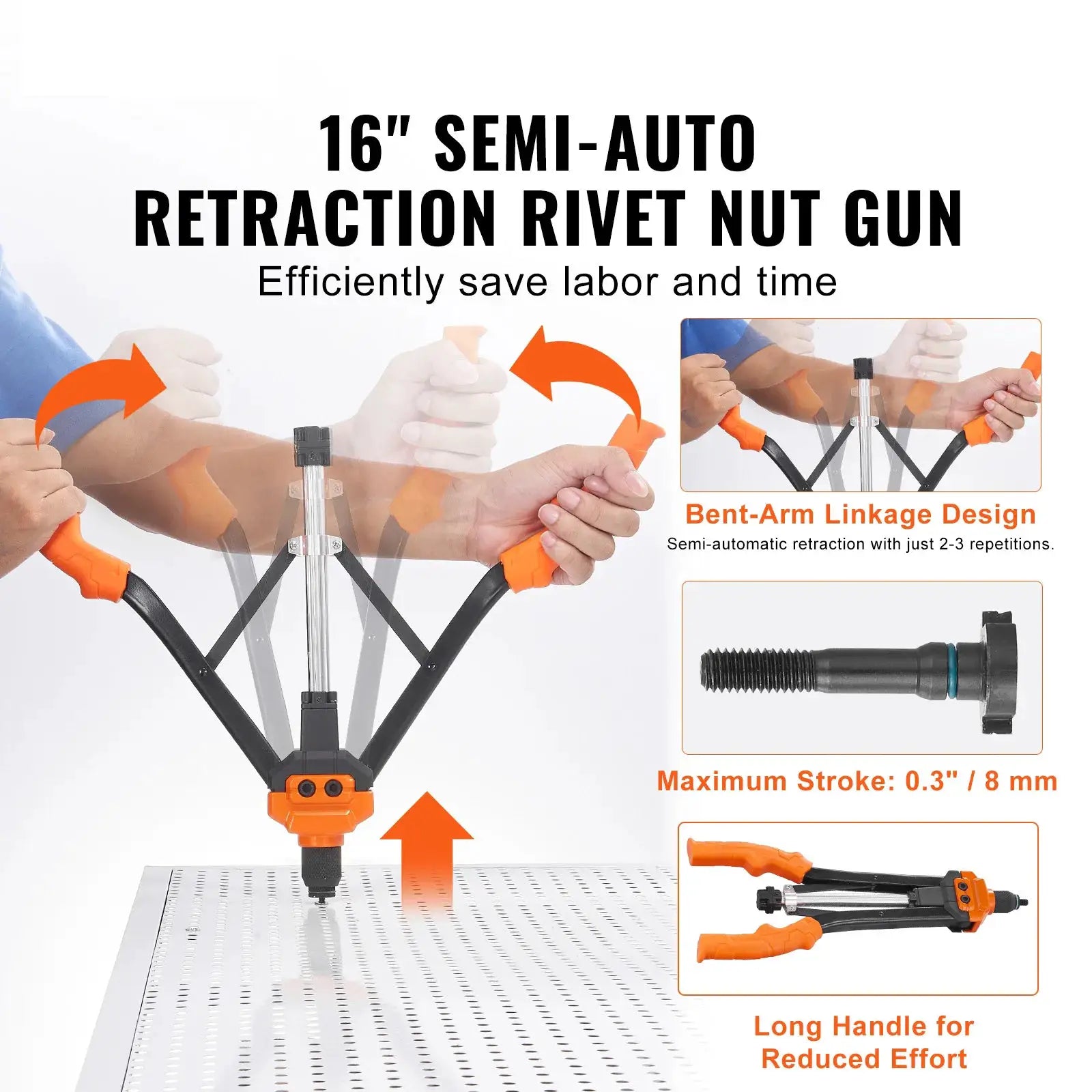 SucceBuy 14 Inch and 16 Inch Rivet Nut Tool Kit With Metric And SAE Mandrels 70 or 186 Piece Rivet Nuts In Rugged Case