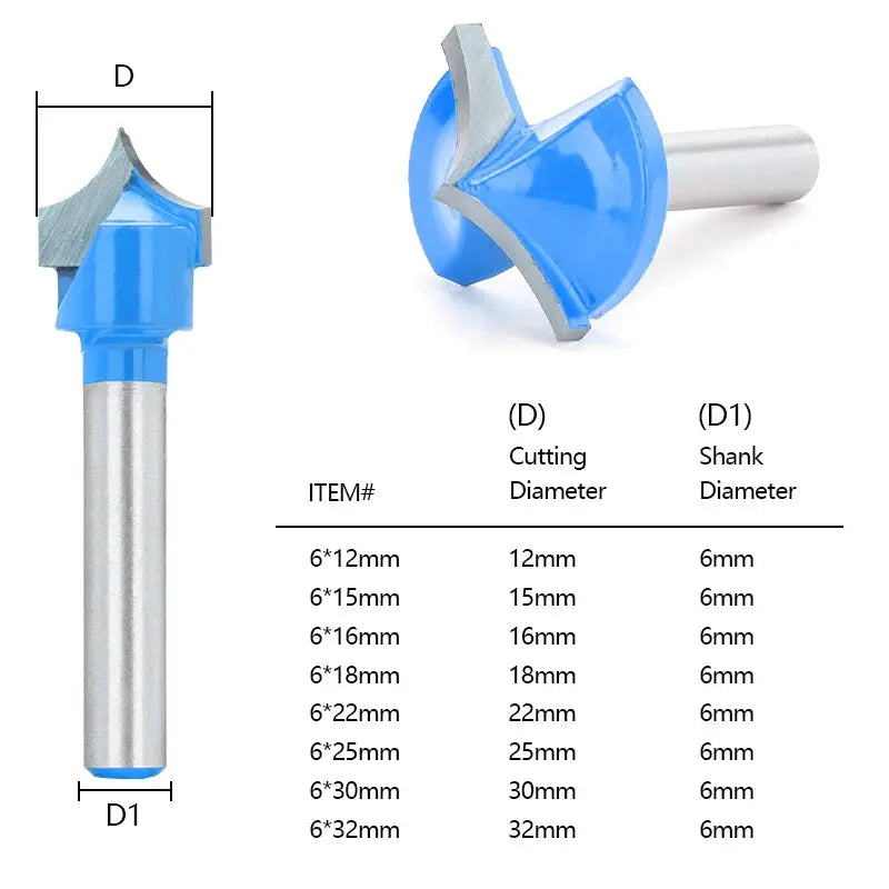 XCAN 6mm Shank CNC Round Nose Milling Cutter Solid Carbide Bit For Woodworking 12-32mm Round Point Cut Bit 1pc